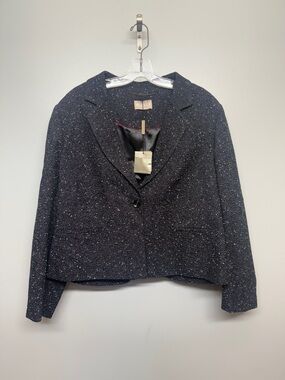 Planet Black Tweed Single-Button Blazer